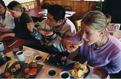 KCP students having a meal 